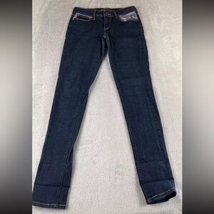 Levis Demi Curvy womens dark wash skinny leg roll cuff denim jeans size 0
